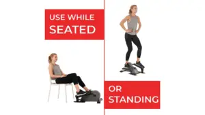 Sunny Portable Stand-up Elliptical woman sitting and standing