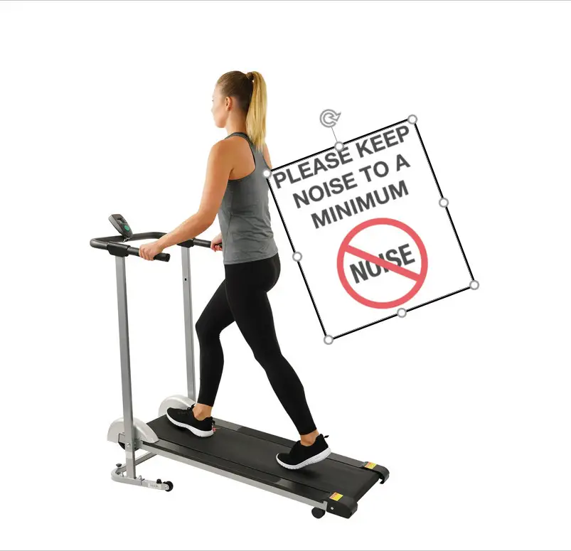 Are Treadmill Desks Noisy? - Sunny Health & Fitness SF-T1407M woman moving treadmill noise
