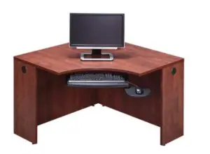 Corner Desk Vs L-Shaped Desk - Corner desk cherry wood