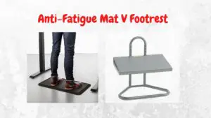 Anti-Fatigue Mat V Footrest - Man on standing mat and footrest
