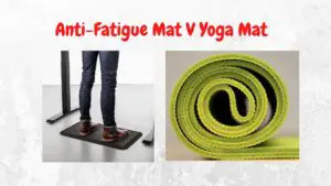 Anti-Fatigue Mat V Yoga Mat - Man on anti-fatigue mat and lime yoga mat