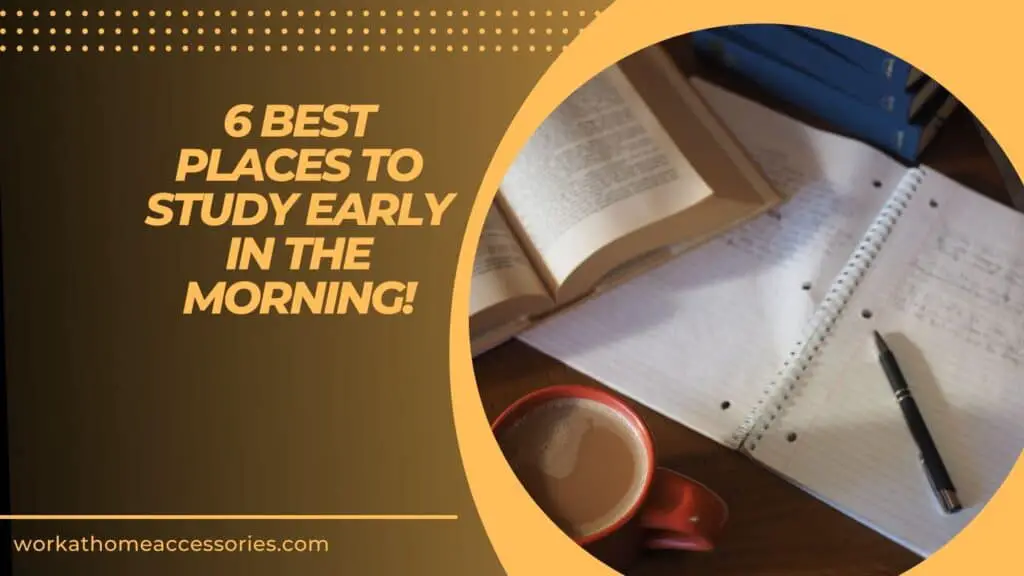 Places to study early in the morning - study notes and book on table