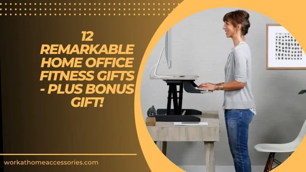 Home Office Fitness Gifts - WorkFit-Z Mini Sit-Stand Desktop woman at desk